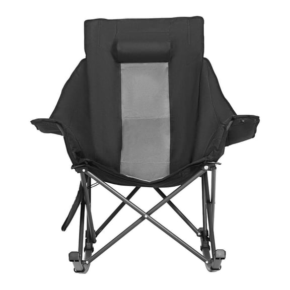 Heated Camping Chair, Large Padded Folding Rocking Chair with 3 Heat Settings, Cup Holder and Pocket, 225 Lbs Capacity