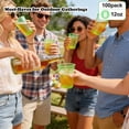 thumbnail image 3 of TGHTBA-100 Pack 12 oz Green Plastic Cups, Green Party Cups, Clear Disposable Wine Glasses for St. Patrick's Day, Birthdays, Picnics, Carnivals & Party Events, 3 of 3