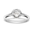 thumbnail image 5 of Solid 14K White Gold Round Diamond Side-Stones with CZ Cubic Zirconia Center Stone Halo Engagement Ring Size 5, 5 of 8