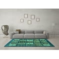 thumbnail image 3 of Ahgly Company Indoor Square Abstract Turquoise Blue Modern Area Rugs, 5' Square, 3 of 4