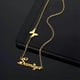 thumbnail image 4 of Collar personalizado con nombre de VishowCo, cadena de oro de acero inoxidable, corona de amor, mariposa, placa con nombre, collares para niña, el mejor regalo, 40 cm, estilo 4, dorado, código de mode, 4 of 5