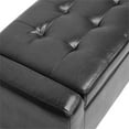 thumbnail image 5 of Pemberly Row Leather Tufted Storage Ottoman Bench in Black Finish, 5 of 5