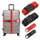 thumbnail image 1 of Uxcell 2 Pcs Correas de Equipaje para Maletas de 20-30 Pulgadas, Correa de Conector de Equipaje Ajustable con Hebilla de Contraseña y Etiqueta para Maleta de Viaje, Negro/Rojo, 1 of 7