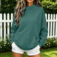 thumbnail image 3 of RYRJJ Women's Sweatshirt Casual Long Sleeve Mock Neck Loose Pullover Solid Color Comfy Y2K Sweatshirts Tunic Top, 3 of 5