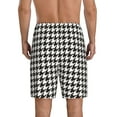 thumbnail image 4 of Lsque Houndstooth Black And White Mens Sleep Pajama Shorts,Short Pajama Pants, Cotton Ultra-Soft Knit-4X-Large, 4 of 9