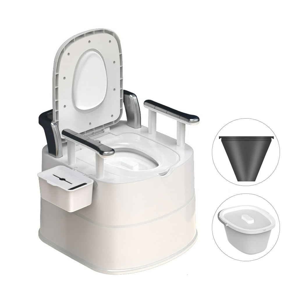 16'' Height Travel Toilet Double Detachable Buckets Solid/Hollow with
