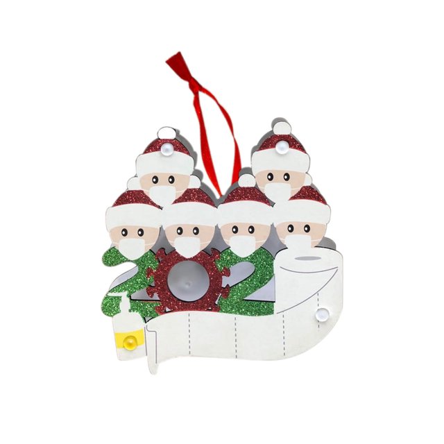 Máscara Papá Noel Colgante Colgante Luminoso Madera Árbol de Navidad Decoración Labymos Colgante