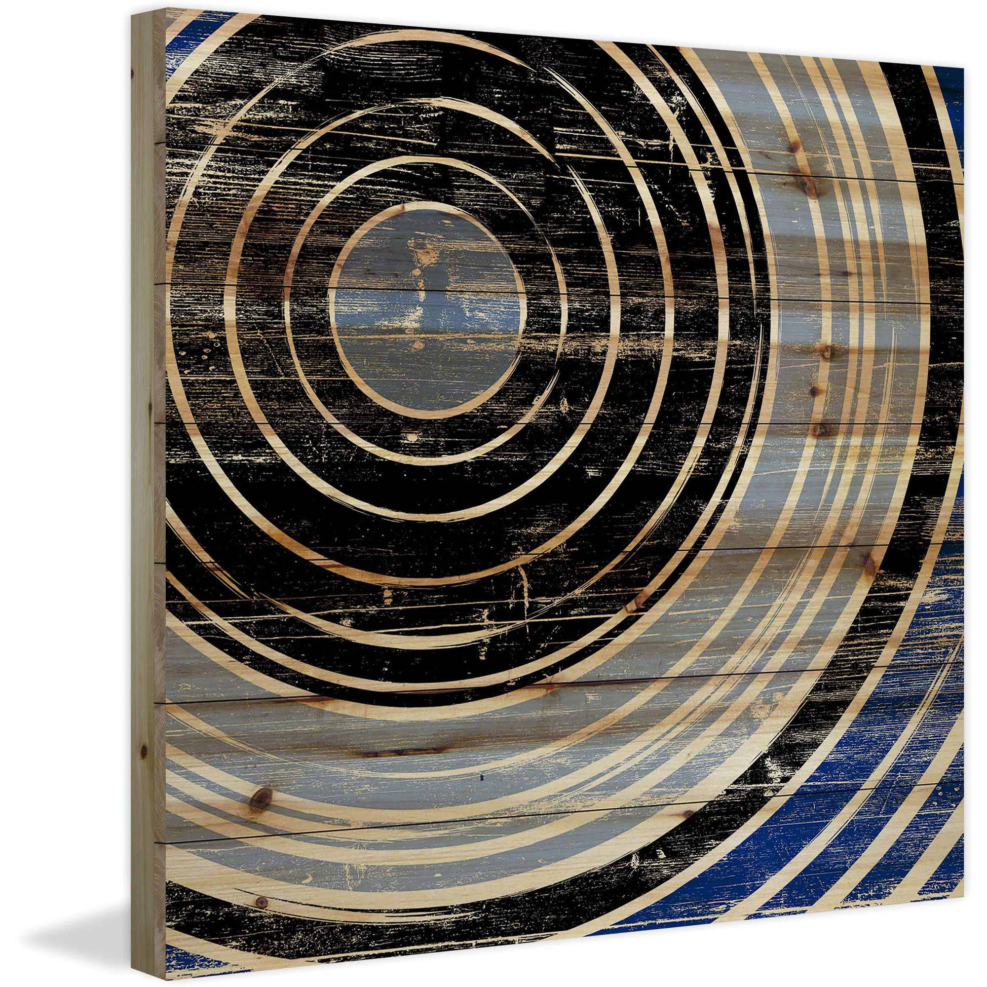 "Infinite Rings" Painting Print on Natural Pine Wood