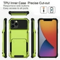 thumbnail image 5 of Card Holder Case for iPhone 12 Pro Max 6.7" 2021, Allytech Hard PC Back and Soft Silicone Rubber Inner Hybrid Anti-Scratch Shockproof Hidden Wallet Credit Card Storage Flip Back Cover, Green, 5 of 7