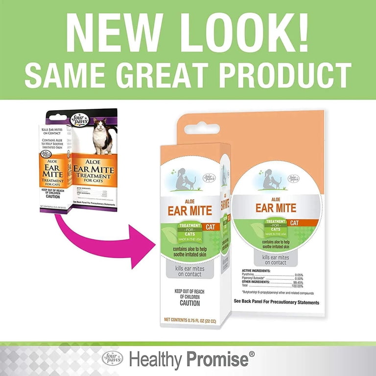 Four Paws Healthy Promise Aloe Ear Mite Treatment for Cats, 0.75 oz photo 6
