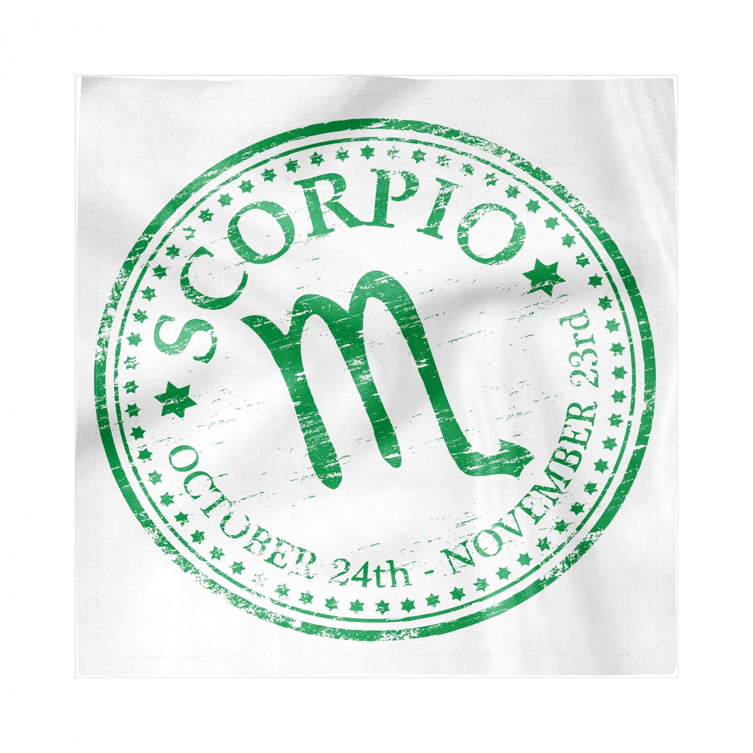 Zodiac Scorpio Decorative Napkins Set of 4, Retro Zodiac Rubber Stamp