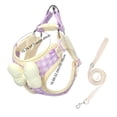 thumbnail image 3 of EGNMCR Checked Pet Strap And Leash Set Breathable Mesh Vests With Adjustable Straps Suitable For Small And Medium Cats And Dogs polyester harness leash, 3 of 6