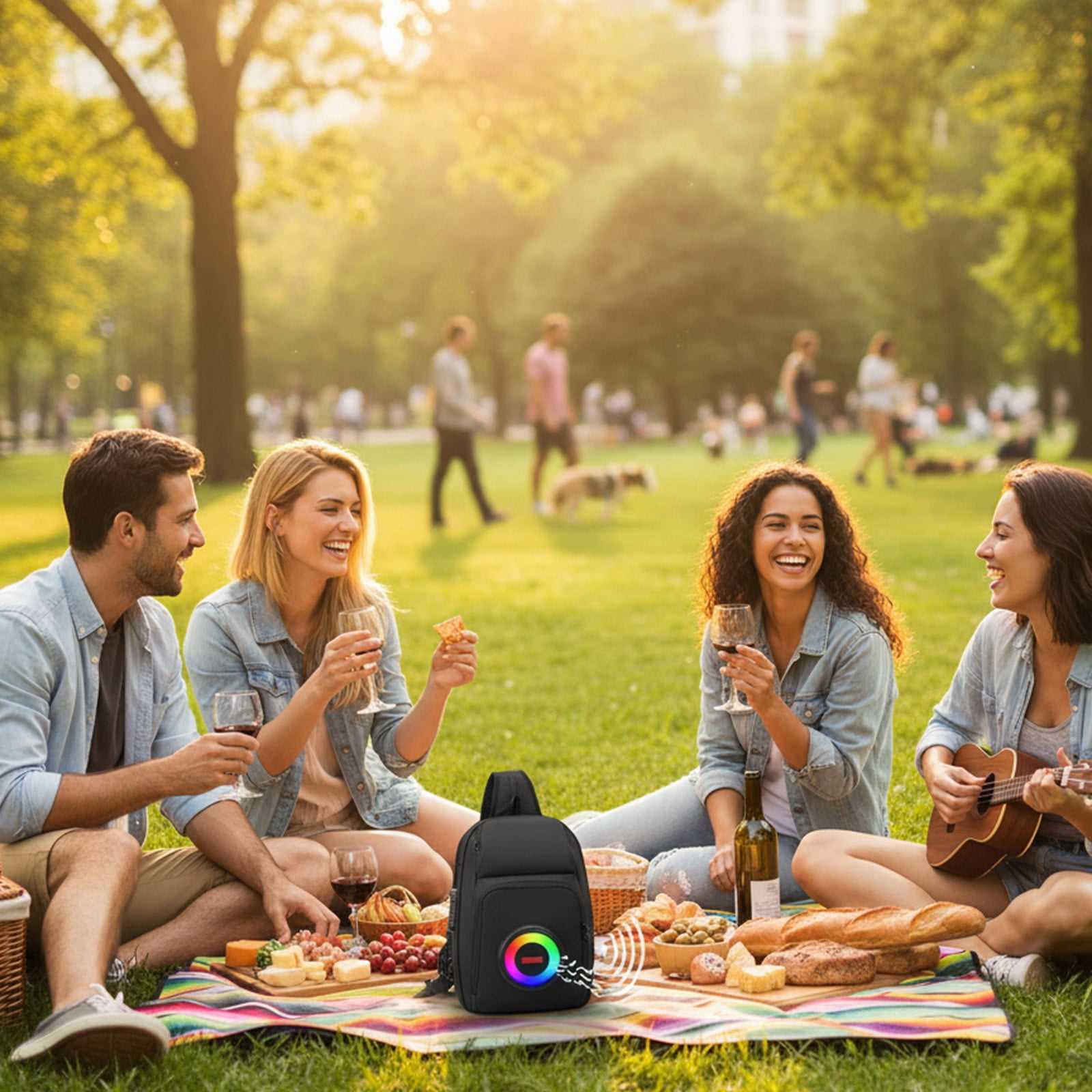 Convertible Backpacks with Speakers Bluetooths Fannys Pack for Parties/Festivals/Beach/Boats Rechargeable Slings Bag