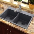 thumbnail image 2 of Elkay Quartz Classic 33" x 22" x 9-1/2", Equal Double Bowl Drop-in Sink, Dusk Gray, 2 of 3