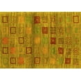 thumbnail image 1 of Ahgly Company Machine Washable Indoor Rectangle Abstract Yellow Contemporary Area Rugs, 6' x 9', 1 of 4