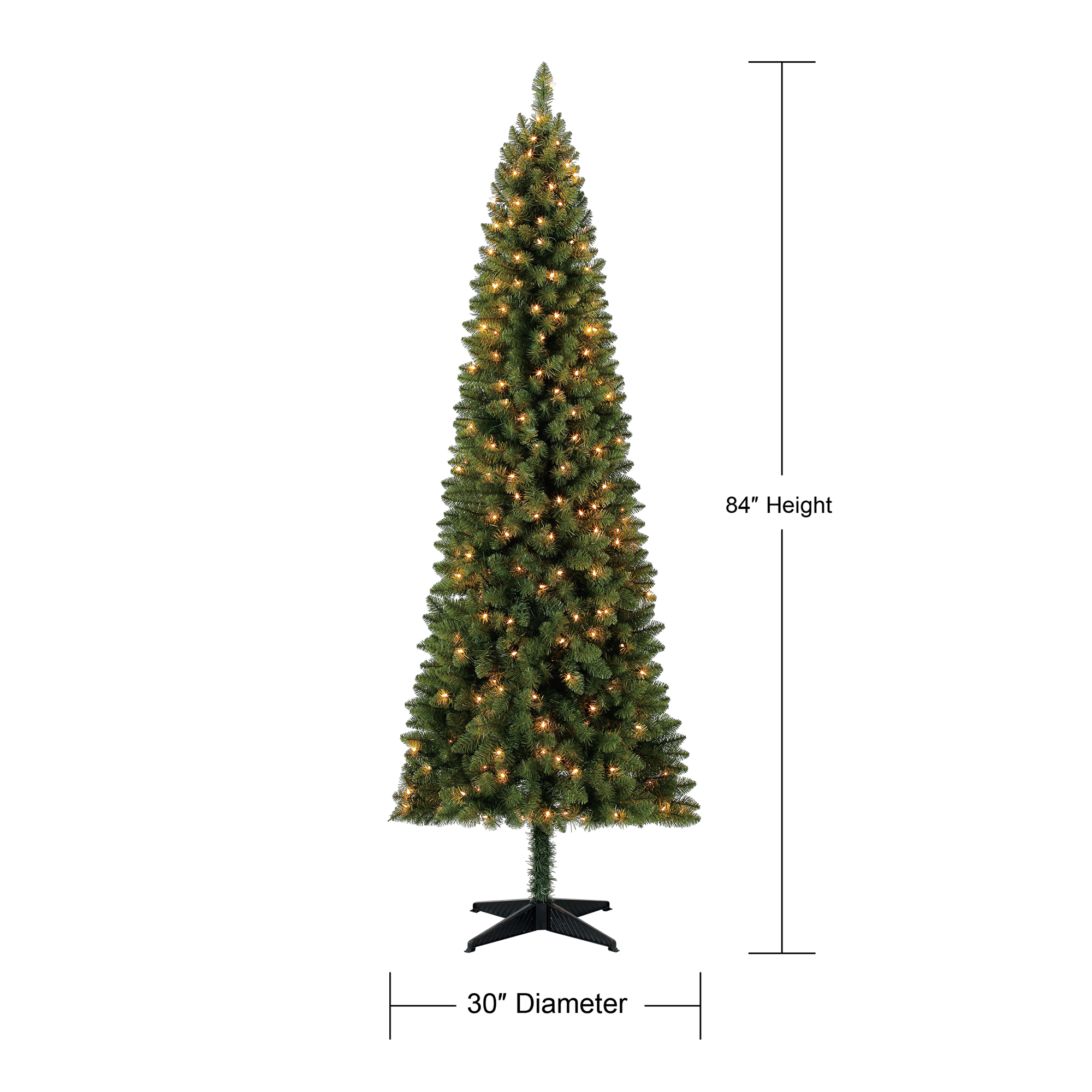 Holiday Time Pre-Lit 7' Brinkley Pine Artificial Christmas Tree, Clear ...