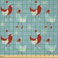 thumbnail image 2 of Ambesonne Bird Fabric by the Yard Microfiber, Animals with Santa Hats Art, 3 Yards, Pale Blue Grey Raspberry, 2 of 2