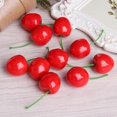 thumbnail image 2 of 10 piezas de cerezas rojas artificiales de espuma de imitación de fruta realista para decoración de bodas y fiestas, 2 of 5