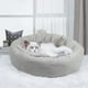 thumbnail image 1 of Juego de cama de invierno para perro con caseta redonda y tapete grueso | Tapete de 3 piezas para jaula con borde acolchado | Base antideslizante para cachorros, gatos y mascotas pequeñas | Acoged, 1 of 5