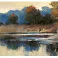 thumbnail image 2 of Heighton, Brent 21x20 Black Ornate Wood Framed with Double Matting Museum Art Print Titled - Heron Landscape 1, 2 of 4