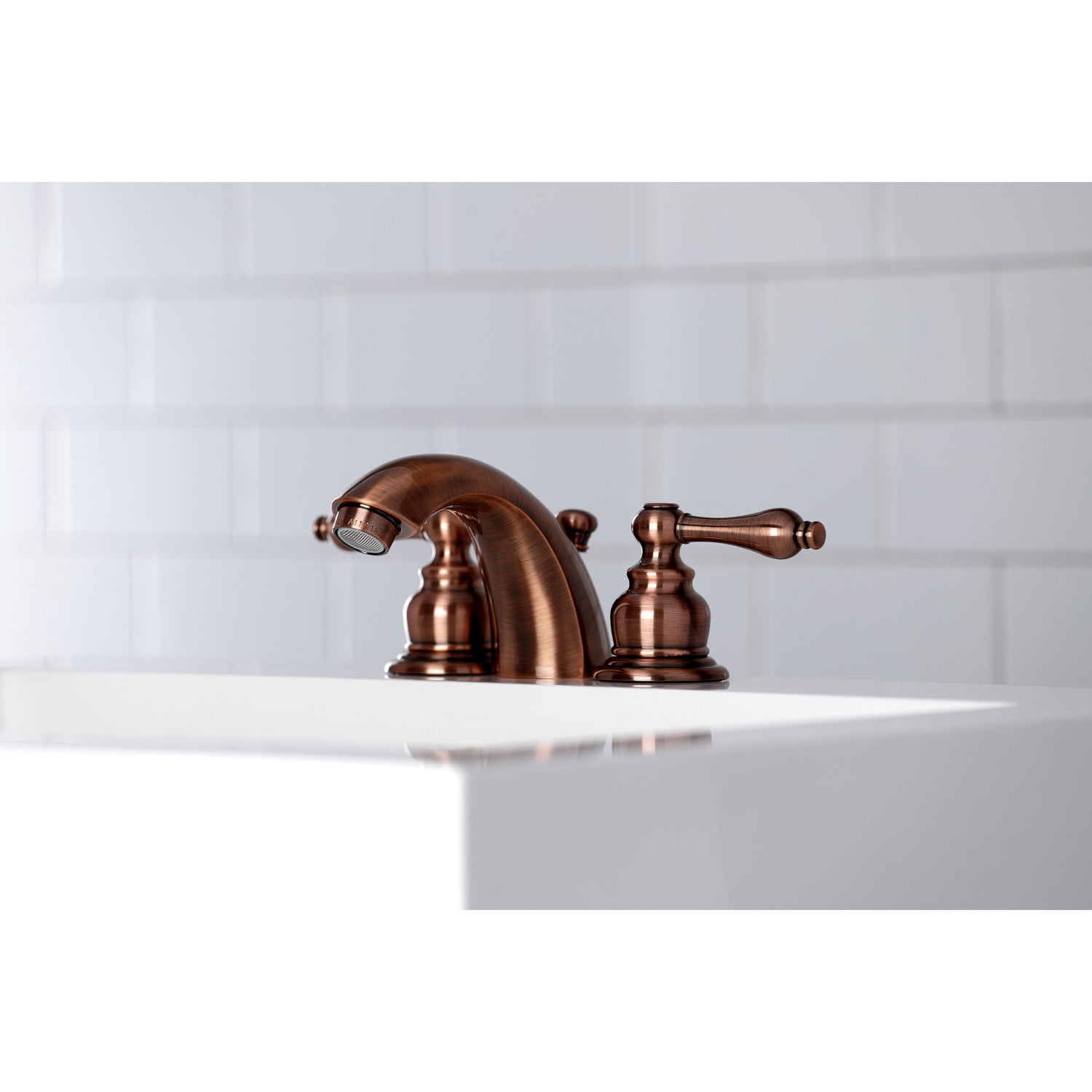 Kingston Brass KB946AL Victorian Mini-Widespread Bathroom Faucet, Antique Copper