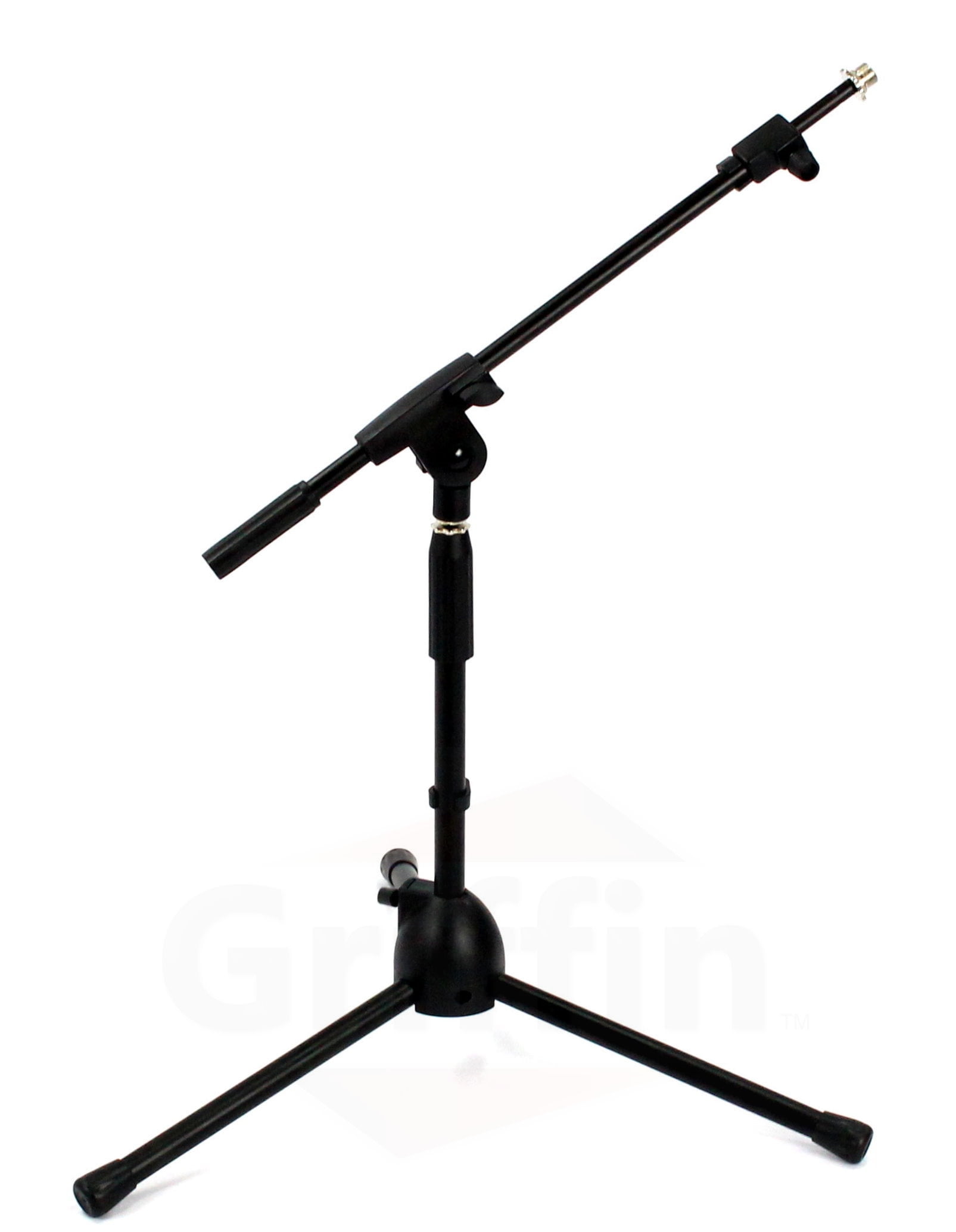 4 PACK - Griffin Low Profile Microphone Stand Short Tripod Mic Stand Mount with Boom Arm for Bass Drum, Studio Recording, Stage Monitor Speakers & Guitar Amplifiers Small Height Telescoping Holder