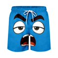 thumbnail image 4 of Mens Casual Shorts Funny Cartoon Face Print Short Pants with Drawstring Comfortable Summer Board Shorts for Men Light Blue XXXXL, 4 of 4