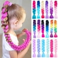 thumbnail image 2 of Extensiones de cabello trenzado Jumbo de 24 pulgadas para mujer, extensiones de cabello sintético de expresión, trenzas de ganchillo para trenzas de caja, 2 of 4