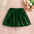 thumbnail image 5 of Girls Green Shiny Pleated Skirt, Kids Metallic A-Line Skirt for Dance Party Performance, Elastic Waist Holiday Skirt,Size 6-7T, 5 of 8