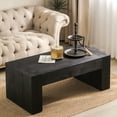 thumbnail image 6 of 49" Modern Wooden Coffee Table with Thick Legs, Center Table for Living Room, Black, 6 of 6