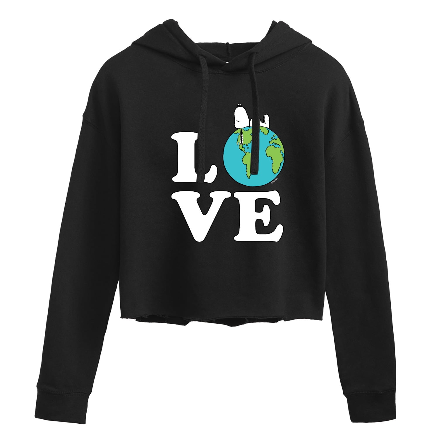 Peanuts - Love Earth Cropped Graphic Hoodie