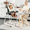 thumbnail image 2 of Babyjoy Chaise Haute pour Bébé Pliable Chaise d'Alimentation avec 4 Roues Verrouillables Noir, 2 of 8