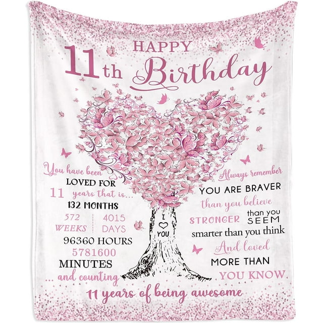 LHSHID Gifts for 11 Year Old Girls Blanket11 Year Old Girl Birthday Gifts 11 Year Old Girl Gifts Ideas Gift for 11 Year Old Girl 11th Birthday Gifts 30"x40"