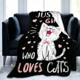 thumbnail image 2 of Cat Blanket Gifts for Women Cat Gifts for Cat Lovers Soft Flannel Kawaii Cat Throw Blanket for Kids Adults 80"x60", 2 of 6