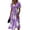 Purple, variant on Womens Halloween Midi Dresses Castle Pumpkin Short Sleeve Spooky Sundress Bat Witch Hat V Neck Funny Dresses, S