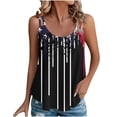 thumbnail image 2 of Jsaierl Independence Day Tops for Women Casual Elegant Short Sleeve Tank Top Patriotic Red White and Blue Graphic Camisole Soft Spaghetti Strap Blouses Vest, 2 of 7