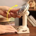 thumbnail image 6 of Aesthetic Retro Desk Fan with Digital Display – USB Rechargeable Quiet Table Fan, Portable Mini Cooling Fan for Dorm Room, Office, Bedroom & Study Desk, Beige, 6 of 6