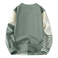 thumbnail image 4 of MIASHUI Chandail à Col Rond pour Homme à Rayures à Blocs de Couleur Tendance Mode Manches Longues Chandail Confortable Vert Pâle, TTG, 4 of 4