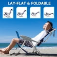 thumbnail image 2 of Portable Beach Chair for Adults, Outdoor Lightweight Camping Chair Lay Flat Folding Backpack Beach Reclining Chair with 4 Positions, Headrest, Cooler Pouch, Cup Holder, Navy Geometric, 2 of 3