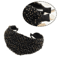 thumbnail image 3 of Diadema ancha Ormromra tejida de tela vintage para mujeres y niñas, 3 of 5
