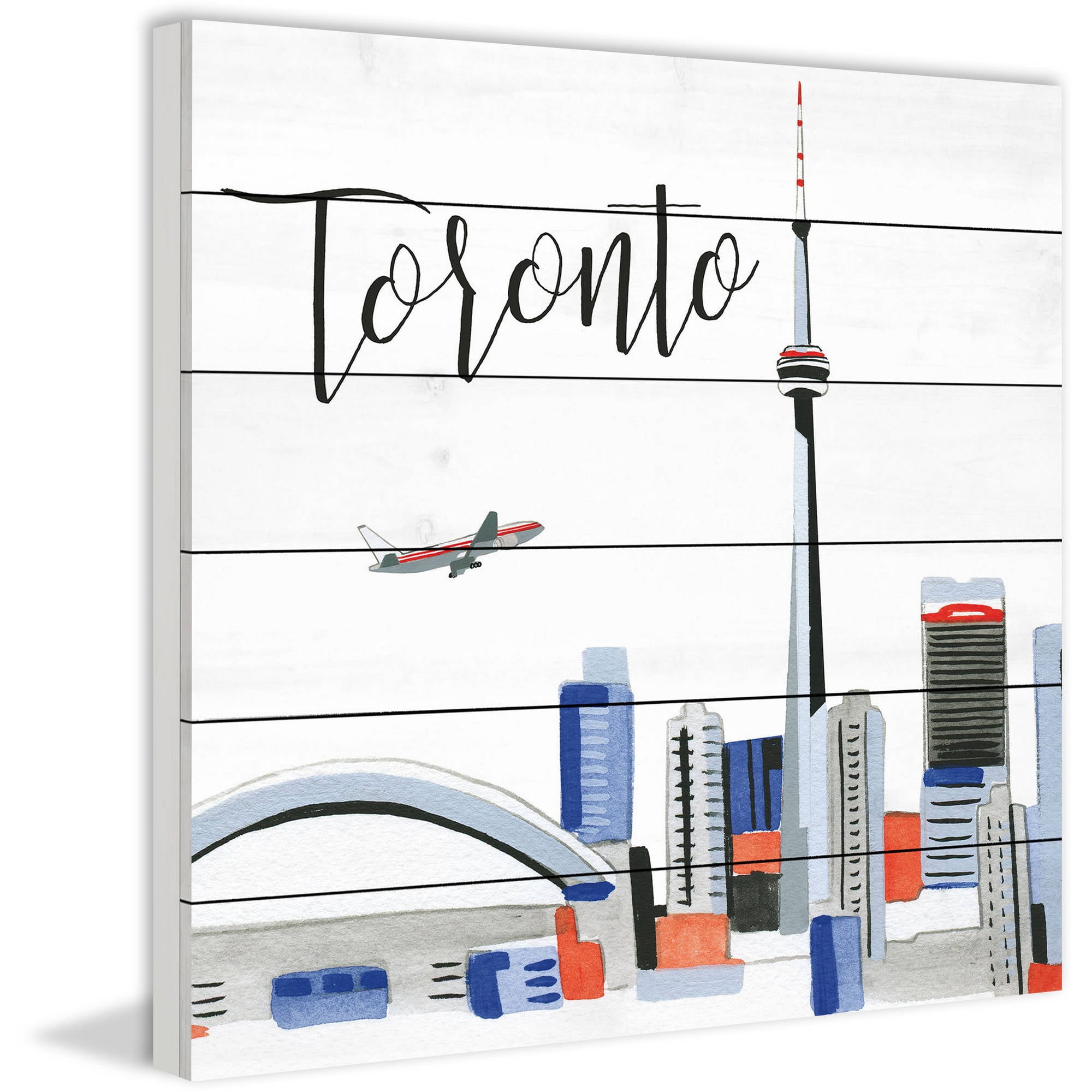 Marmont Hill 'Toronto Skyline' by Molly Rosner Painting Print on White Wood