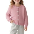 thumbnail image 6 of SonxaHe Toddler Girls' Sweater Classic Button Up Cable Knit Cardigan Children Soft Warm Fall Outerwear Winter Sweaters Pink,Sized 3-4, 6 of 6