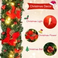 thumbnail image 5 of 9ft Pre-lit Artificial Christmas Garland Decorations Wreath Indoor Holiday Christmas Lighted Garland with Pine Cones Christmas Balls Red Bows for Fireplace, Stair Decoration, 5 of 8
