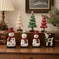 thumbnail image 5 of Novryn Christmas Wooden Tabletop Decor Set of 7, 6 x 2 Inch Snowman Reindeer Table Decor, Rustic Wooden Accent for Tabletop and Wall Display, 5 of 7