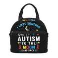 thumbnail image 2 of Hirioo I Love With Autism To The Moon And Back for Crossbody Lunch Box for Women Men with Adjustable Shoulder Strap for School, Work and Travel, 2 of 9