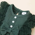 thumbnail image 3 of Xinhuaya Newborn Baby Girl Clothes Infant Romper Ruffle Sleeve Jumpsuit Bodysuit 0-3 Months, 3 of 4