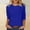 Blue, variant on Women's 3/4 Sleeve Round Neck Casual Top Blouse Pullover Shirt for Daily Wear