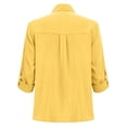 thumbnail image 5 of Outfmvch Summer Blouse for Women Lapel Collar Top Tops for Women Solid Color Business Polo Short Sleeve Shirts Oversized Tshirts for Women Button Down Shirt Casual Plaid Tops Gauze Shirt Yellow XL, 5 of 8