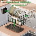 thumbnail image 5 of Dish Drying Rack, Elemore Home 2-Tier Dish Racks for Kitchen Counter with Drainboard, 5 of 6