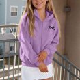 thumbnail image 7 of Fnooota Girls Hoodies with Zipper, Fleece-lined Casual Printed Long Sleeve Lightweight Jackets Purple Size 7-8 T, 7 of 7
